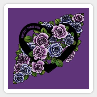 Protect Trans Kids Heart Trans Roses Sticker